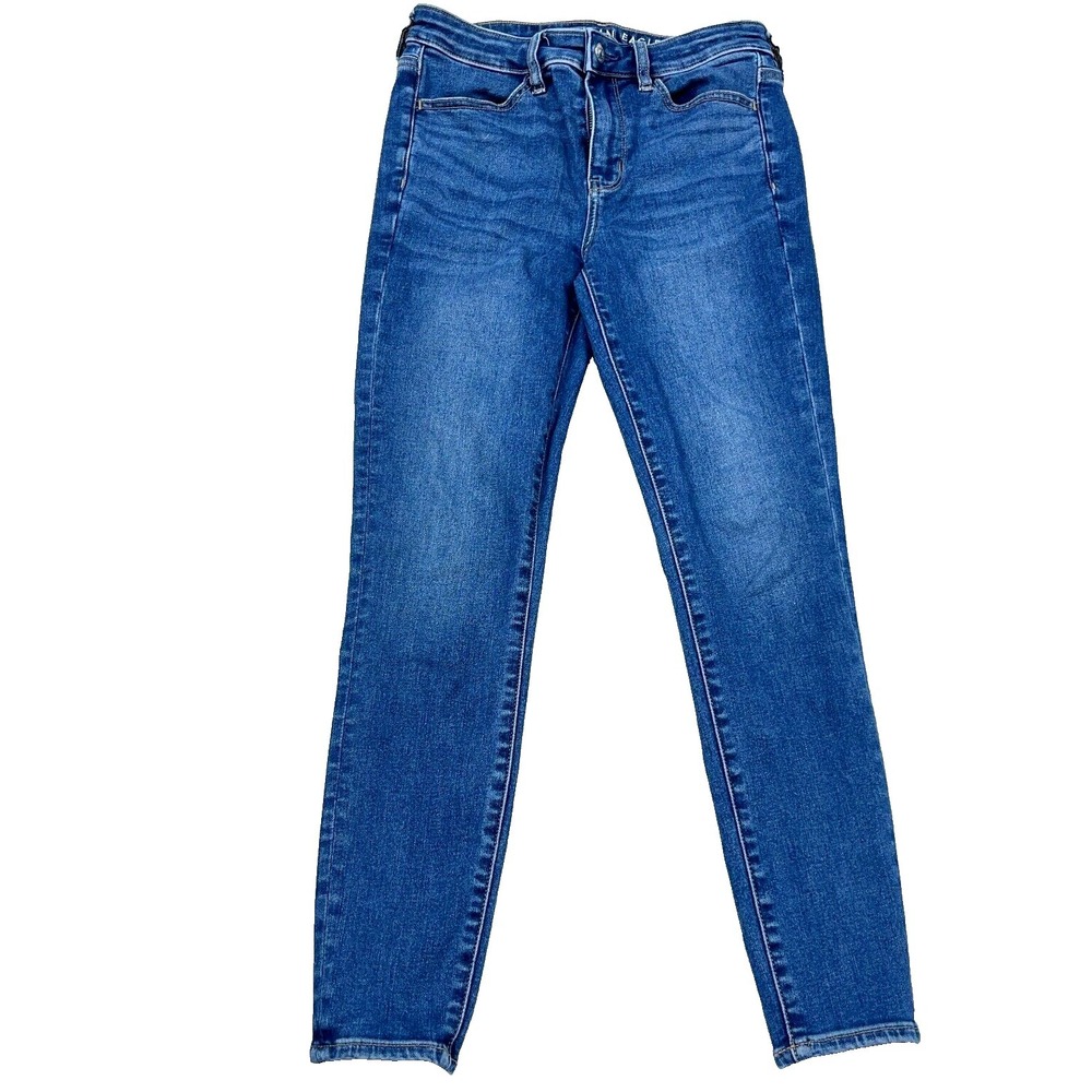 American Eagle Jeans Women 4 Short High Rise Jegging Med Wash Faded Stretch A80